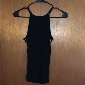 Black high neck tank top